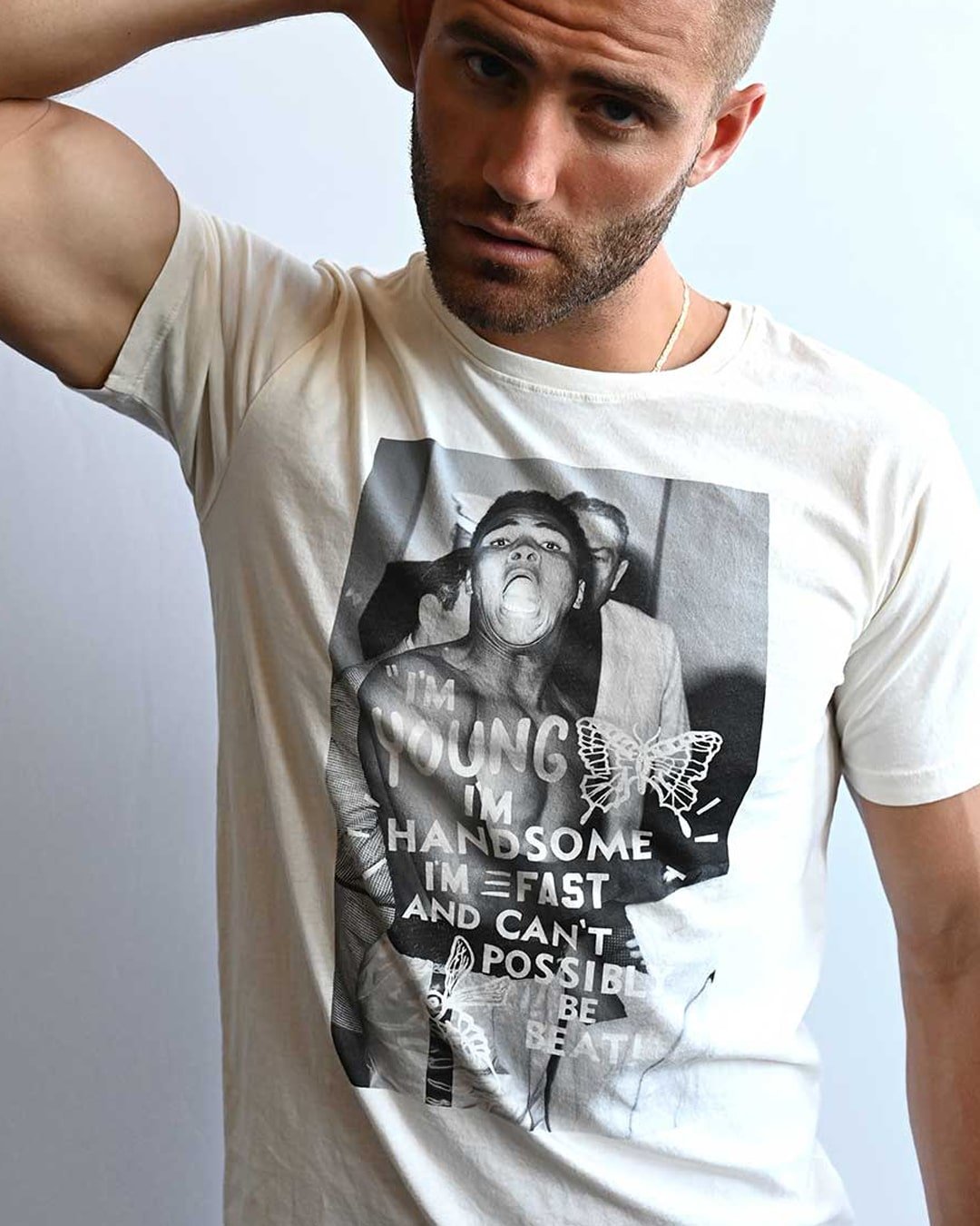 Ali Young Handsome Fast Photo White Tee - Roots of Fight Canada