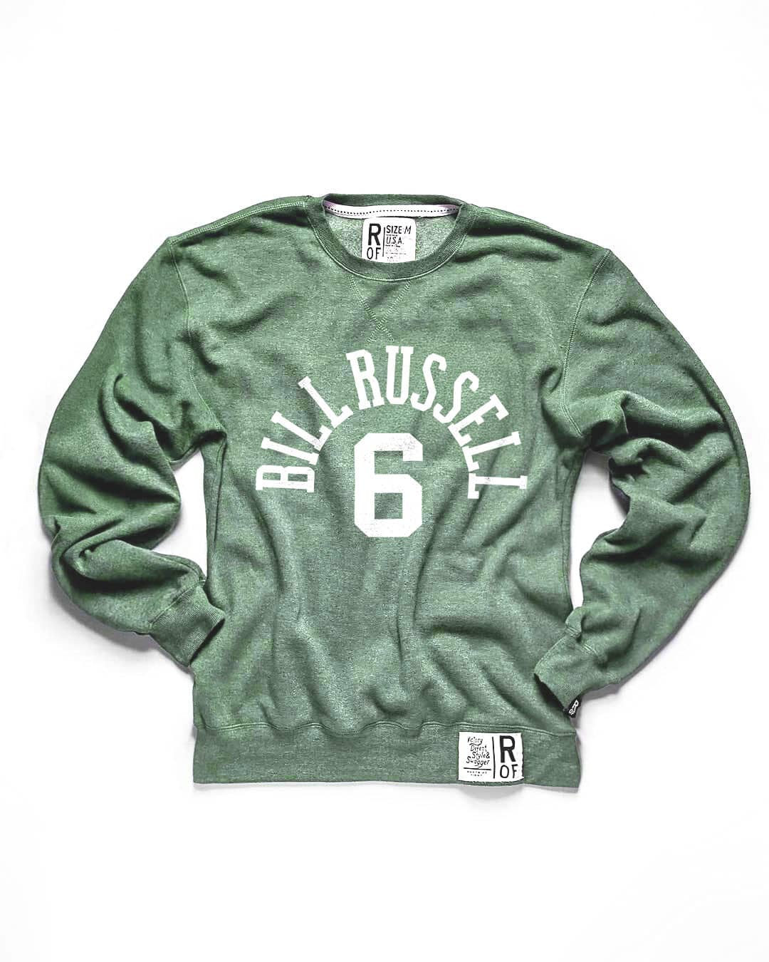 Bill Russell Boston #6 Green Sweatshirt - Roots of Fight Canada