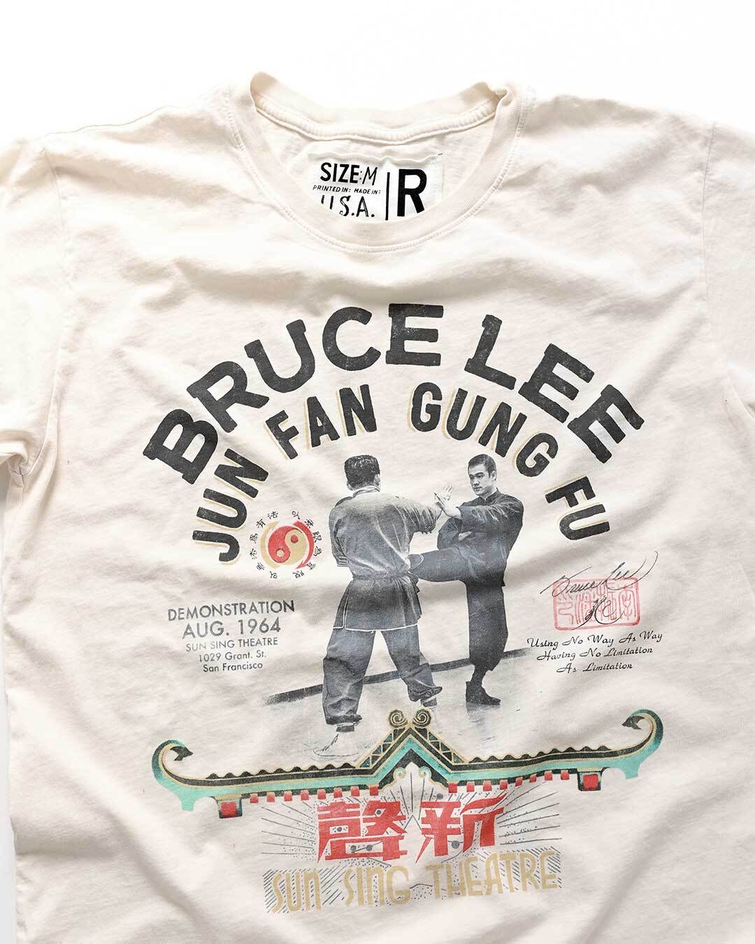 Bruce Lee Demo Vintage White Tee - Roots of Fight Canada