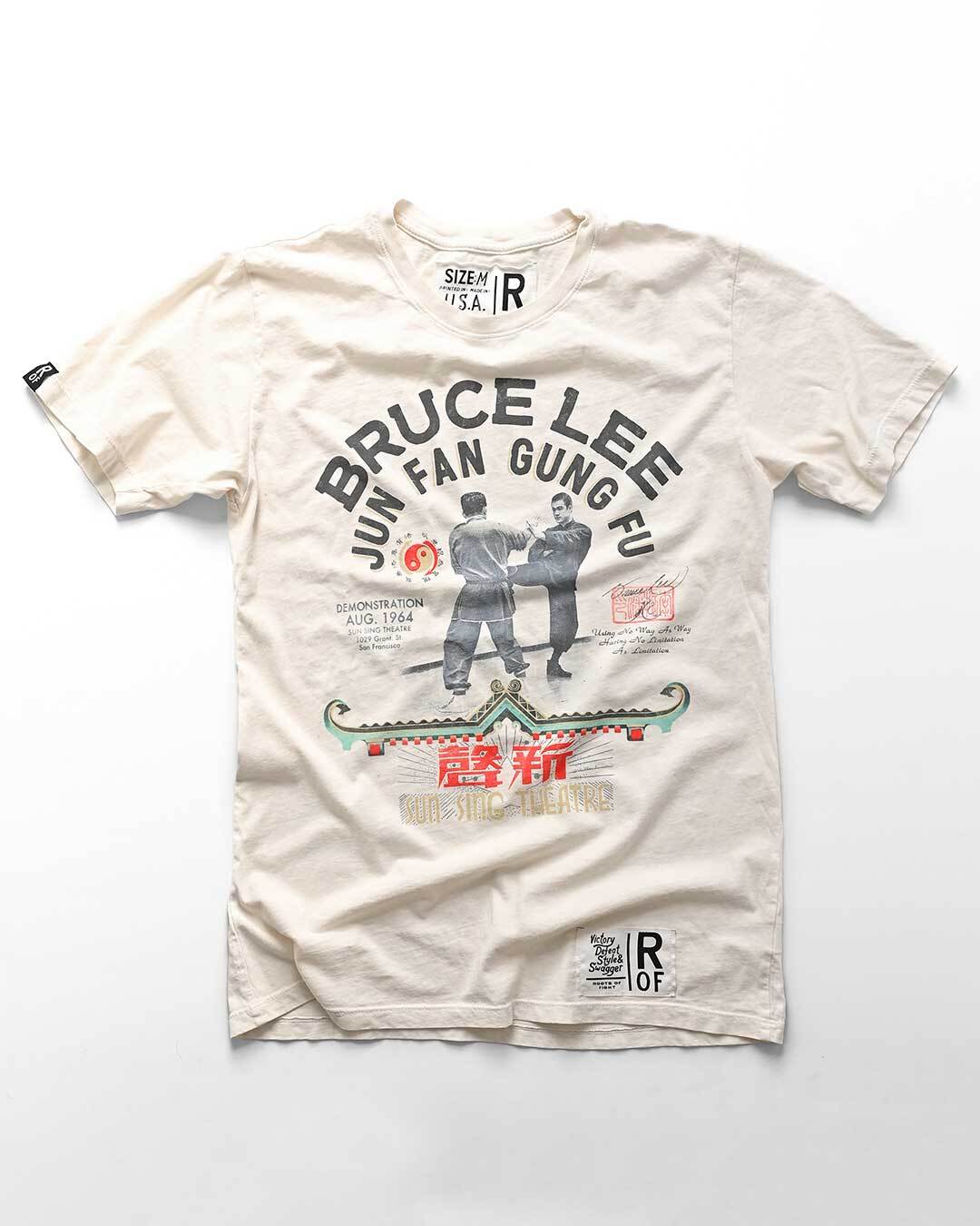 Bruce Lee Demo Vintage White Tee - Roots of Fight Canada