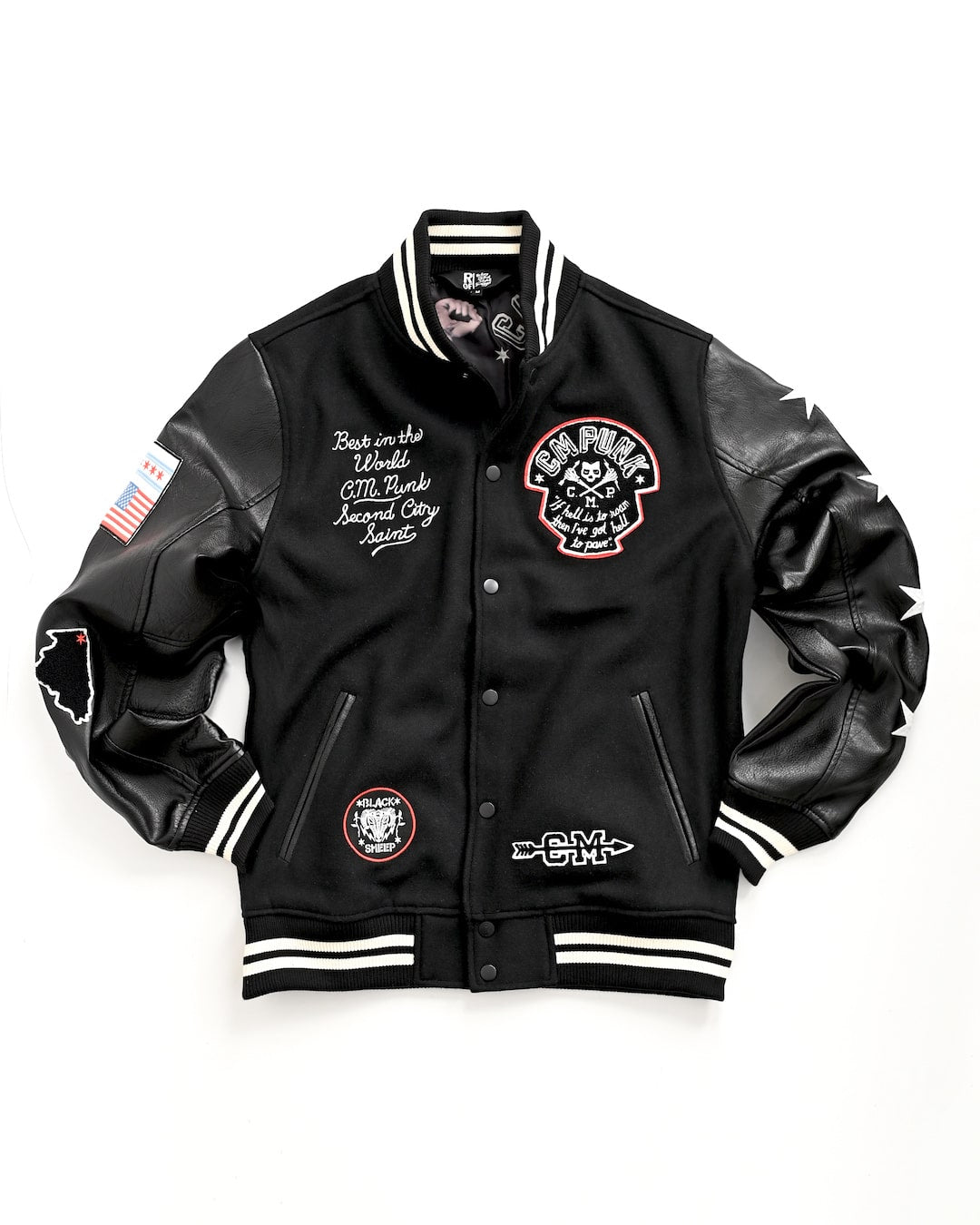 CM Punk Best In The World Melton Jacket - Roots of Fight Canada