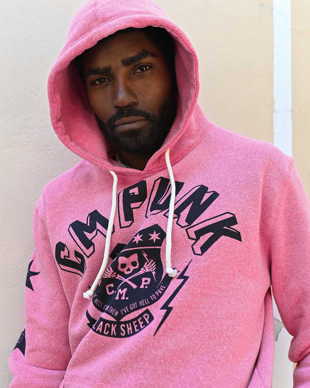 CM Punk &#39;Black Sheep&#39; Pink PO Hoody - Roots of Fight Canada