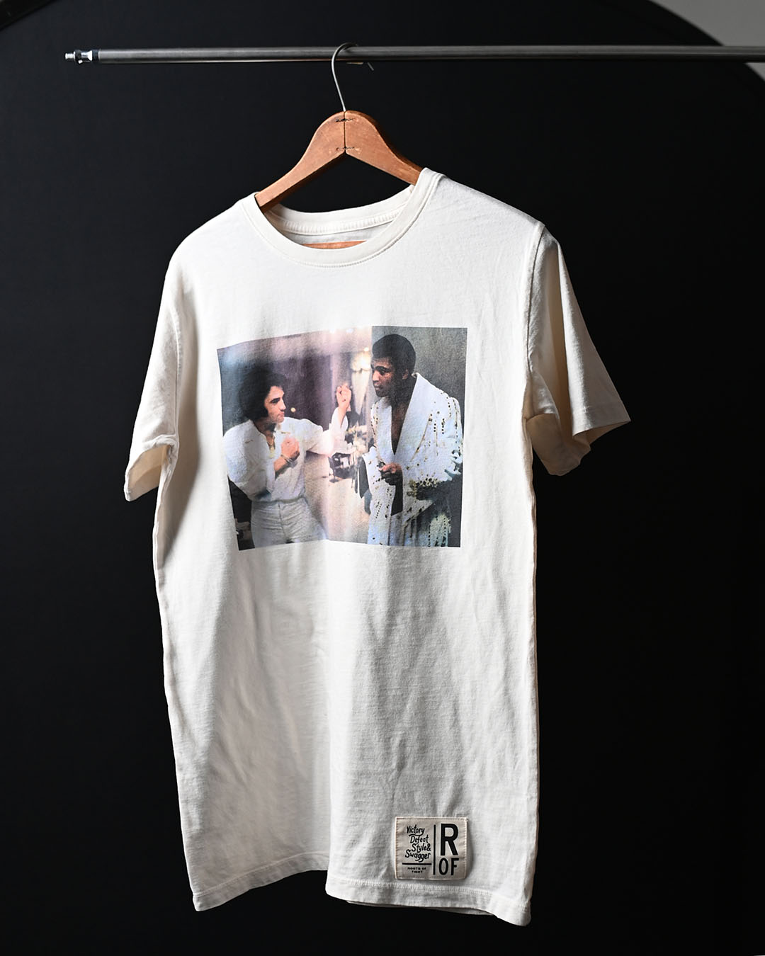 Elvis & Ali Stand Off Photo White Tee - Roots of Fight Canada