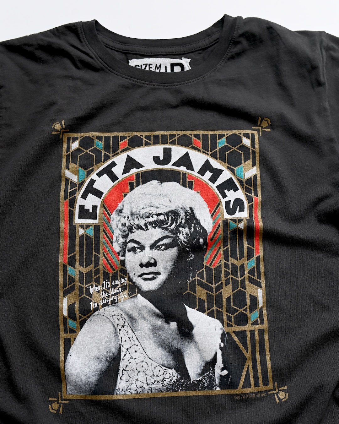 Etta James Portrait Photo Black Tee - Roots of Fight Canada