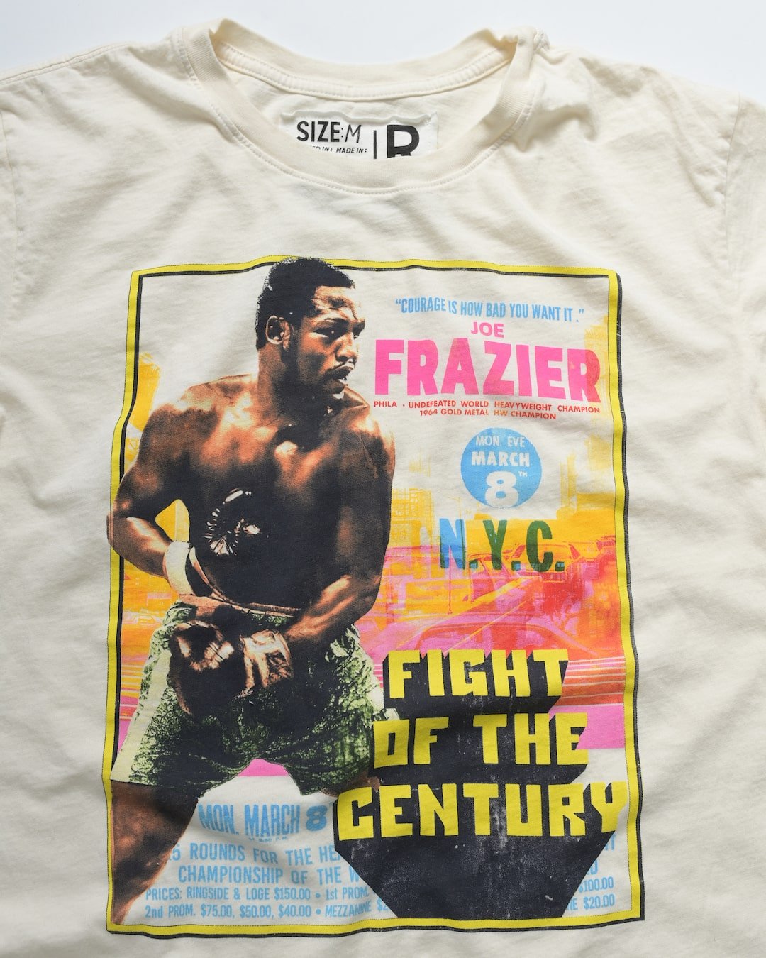 FOTC - Joe Frazier Fight White Tee - Roots of Fight Canada