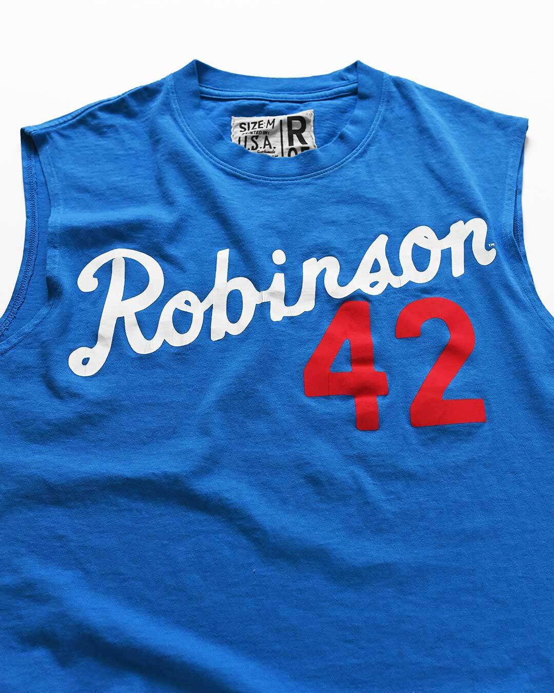 Jackie Robinson #42 Blue Muscle Tee - Roots of Fight Canada
