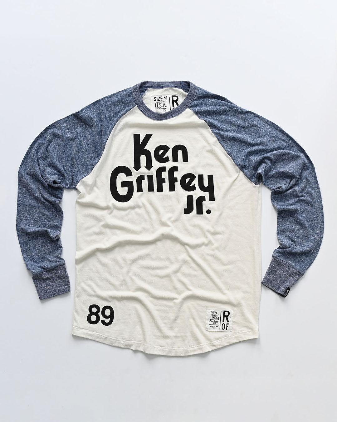 Ken Griffey Jr. 89 Denim Blue Raglan - Roots of Fight Canada