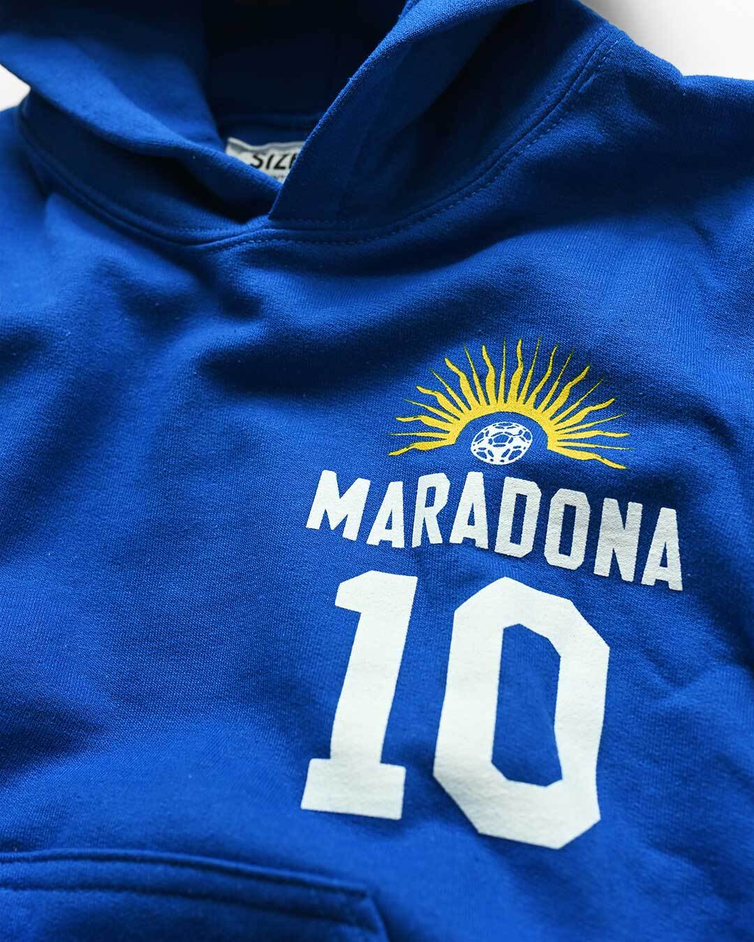 Maradona #10 Blue Kid&#39;s PO Hoody - Roots of Fight Canada