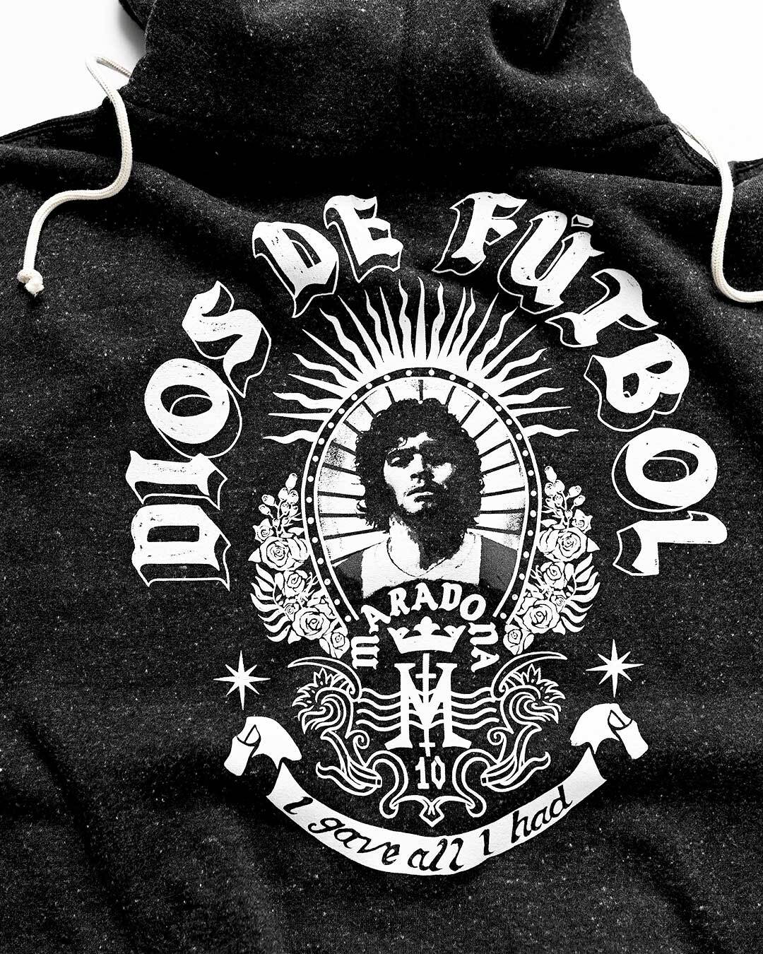 Maradona Dios De Futbol Black PO Hoody - Roots of Fight Canada