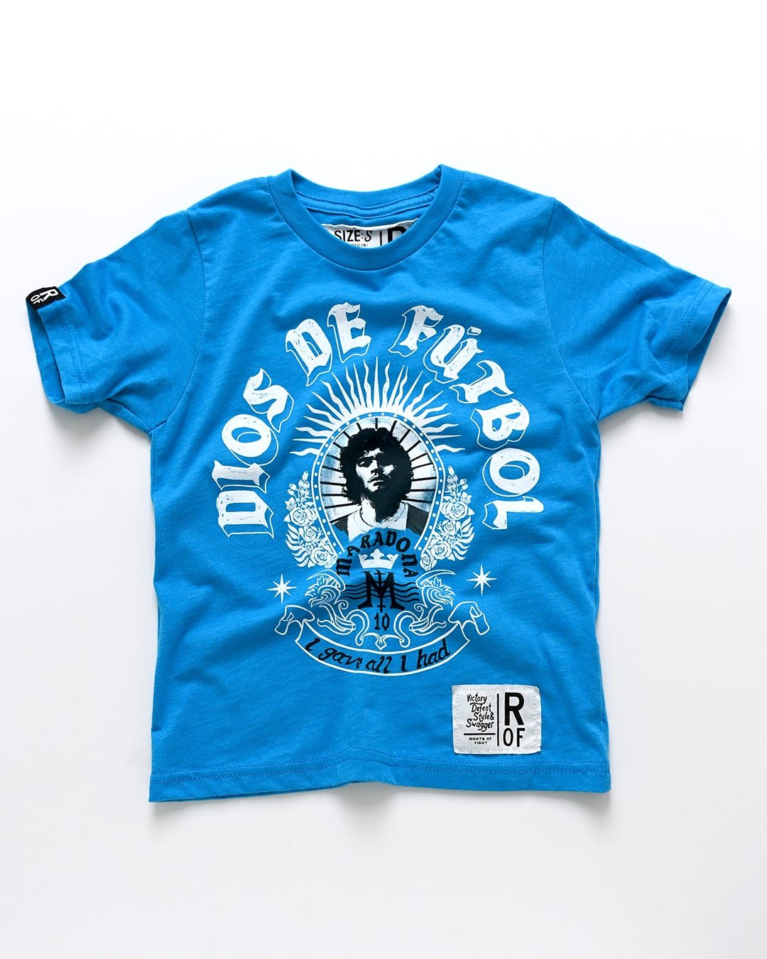 Maradona Dios De Futbol Blue Kid&#39;s Tee - Roots of Fight Canada