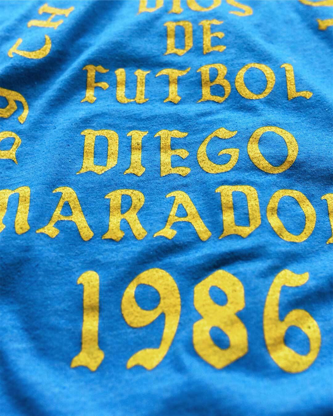 Maradona Dios De Futbol Blue Tee - Roots of Fight Canada