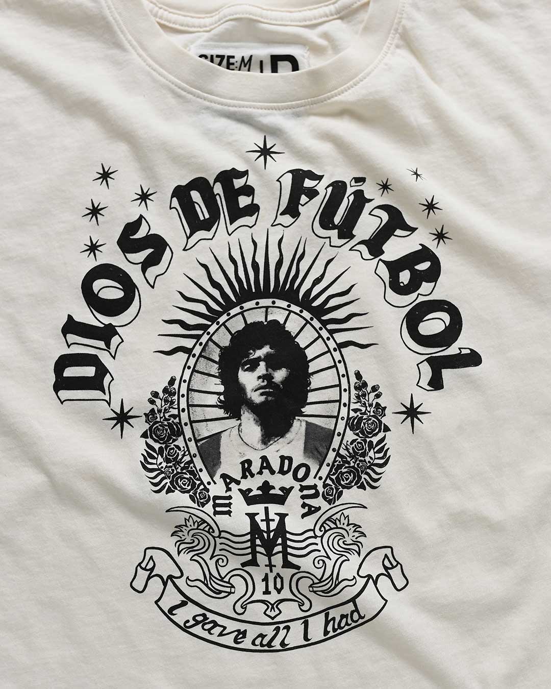 Maradona Dios De Futbol White Tee - Roots of Fight Canada