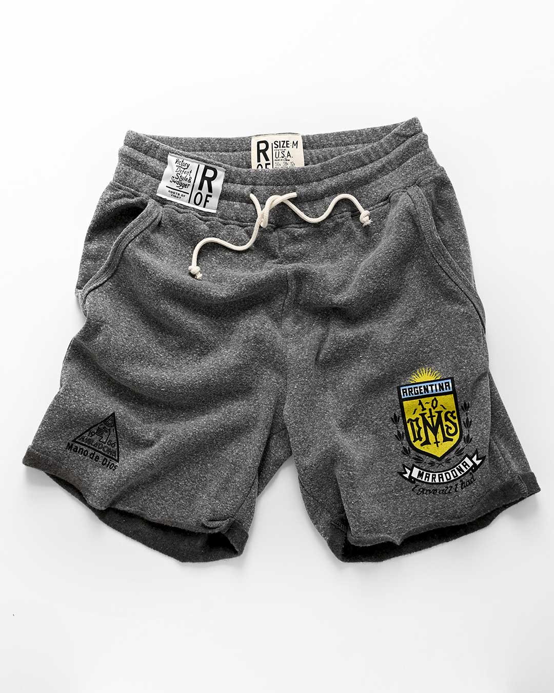 Maradona Mano De Dios Grey Shorts - Roots of Fight Canada