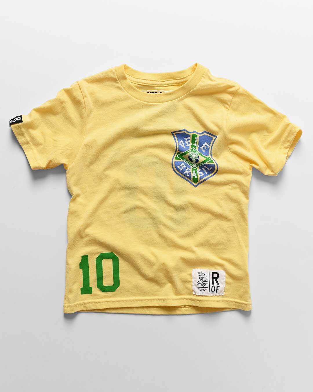 Pelé #10 Brasil Gold Kid&#39;s Tee - Roots of Fight Canada