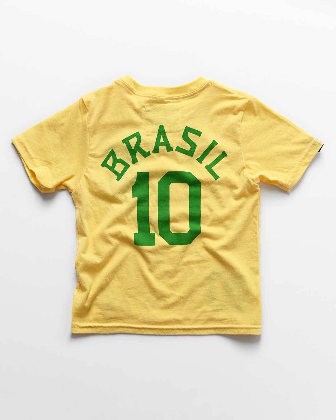 Pelé #10 Brasil Gold Kid&#39;s Tee - Roots of Fight Canada