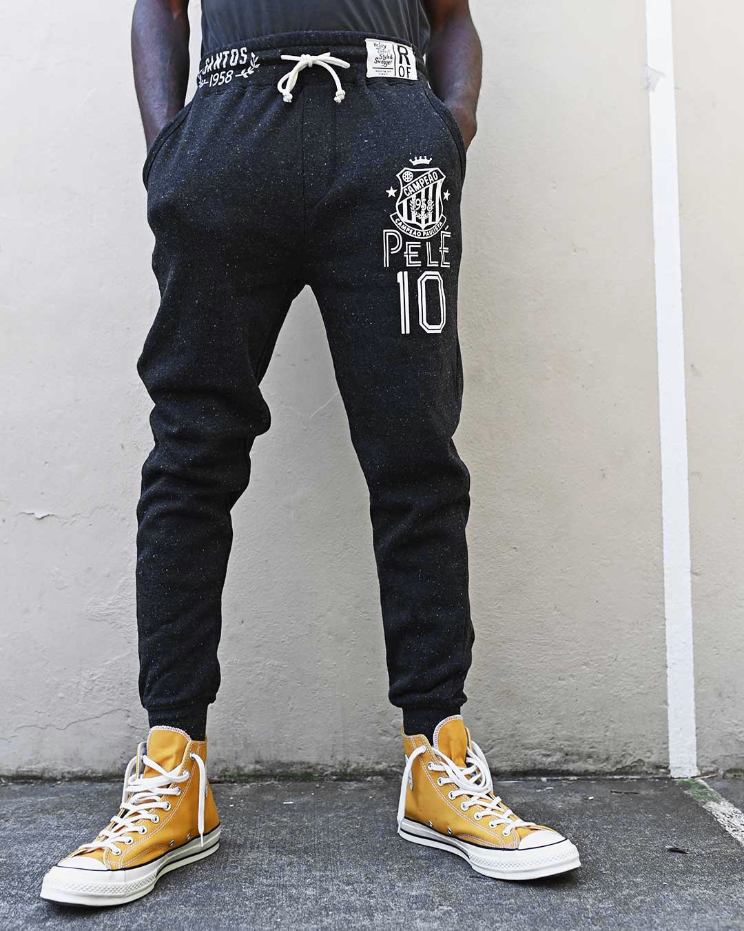 Pelé Santos Black Sweatpants - Roots of Fight Canada