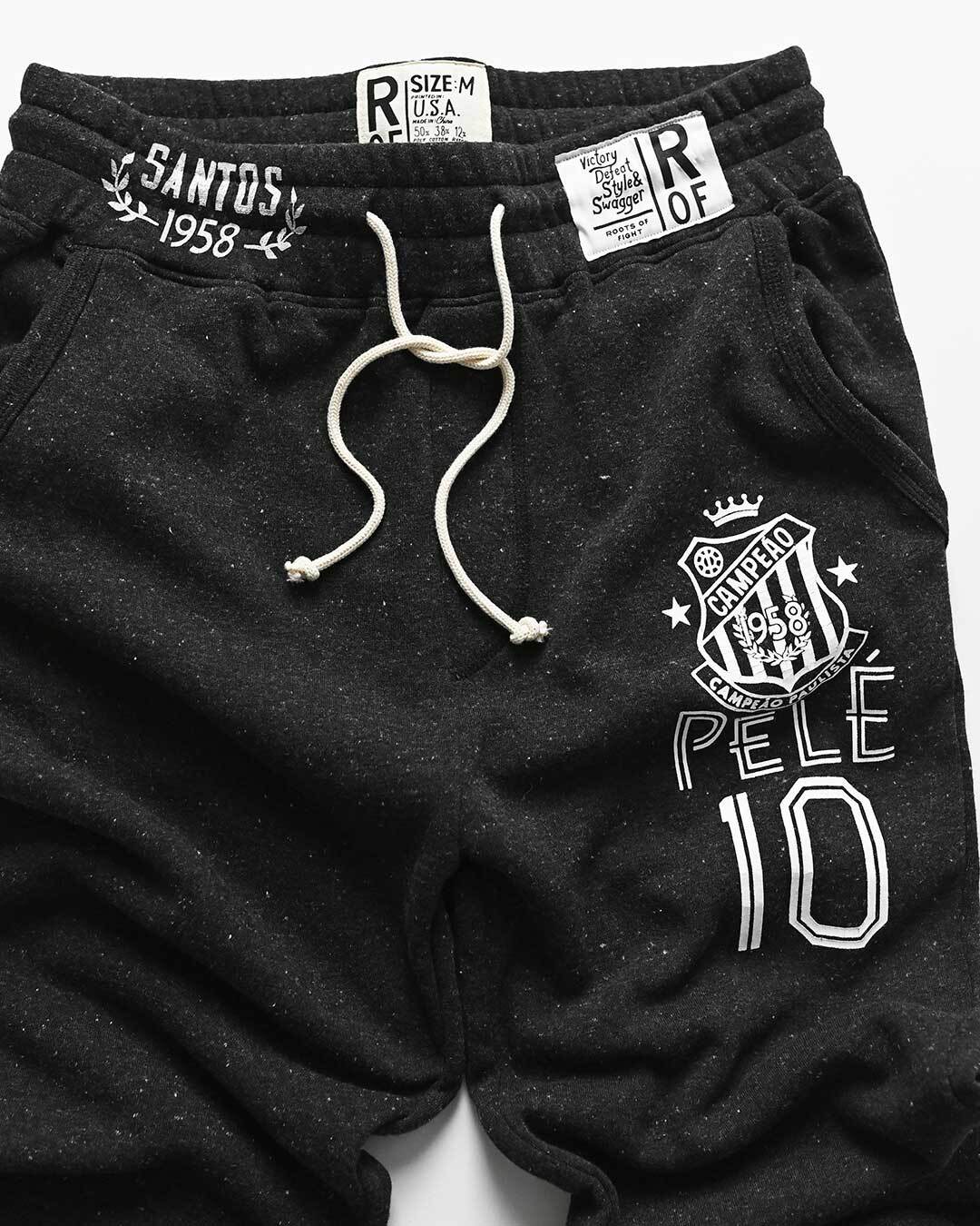 Pelé Santos Black Sweatpants - Roots of Fight Canada