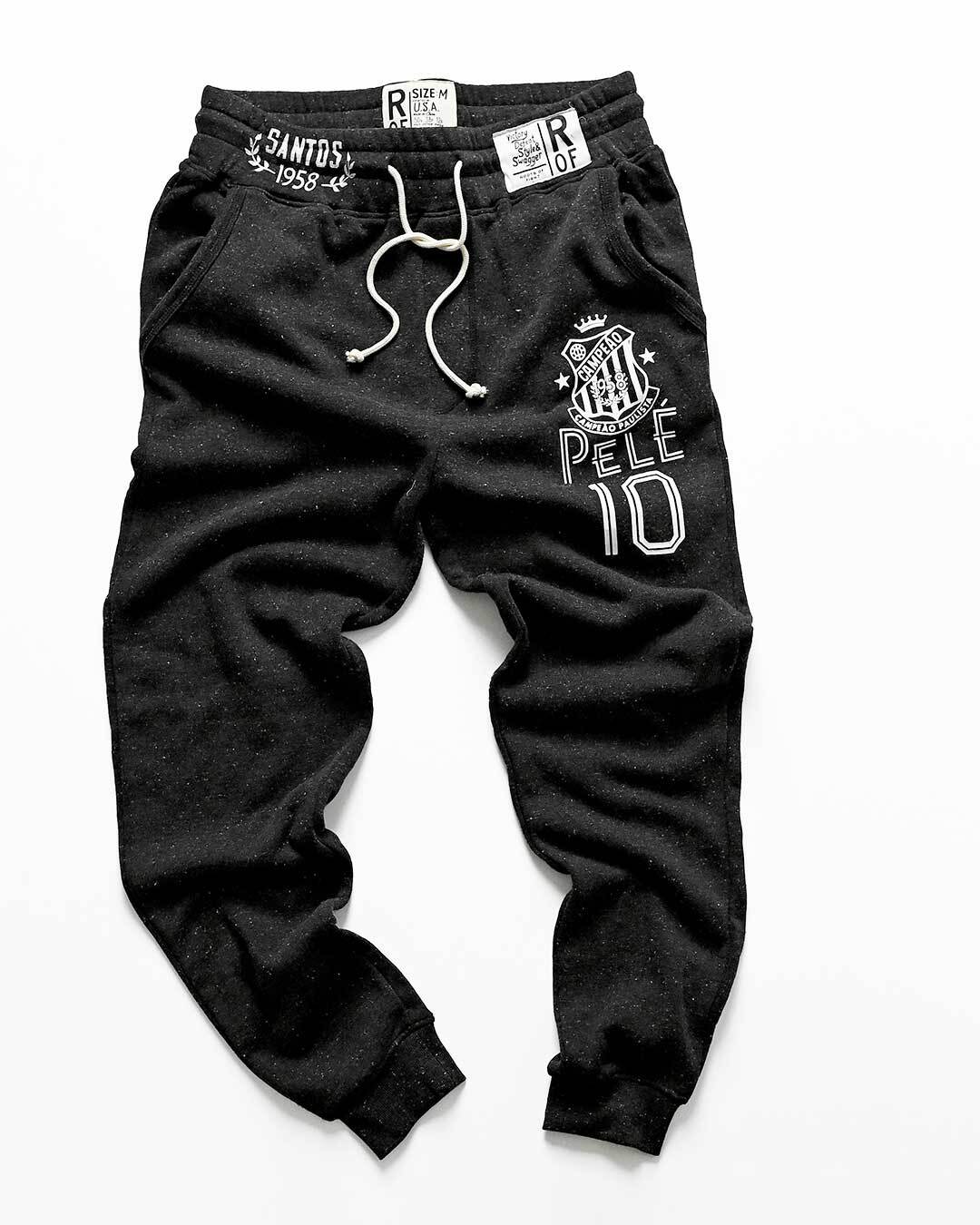 Pelé Santos Black Sweatpants - Roots of Fight Canada