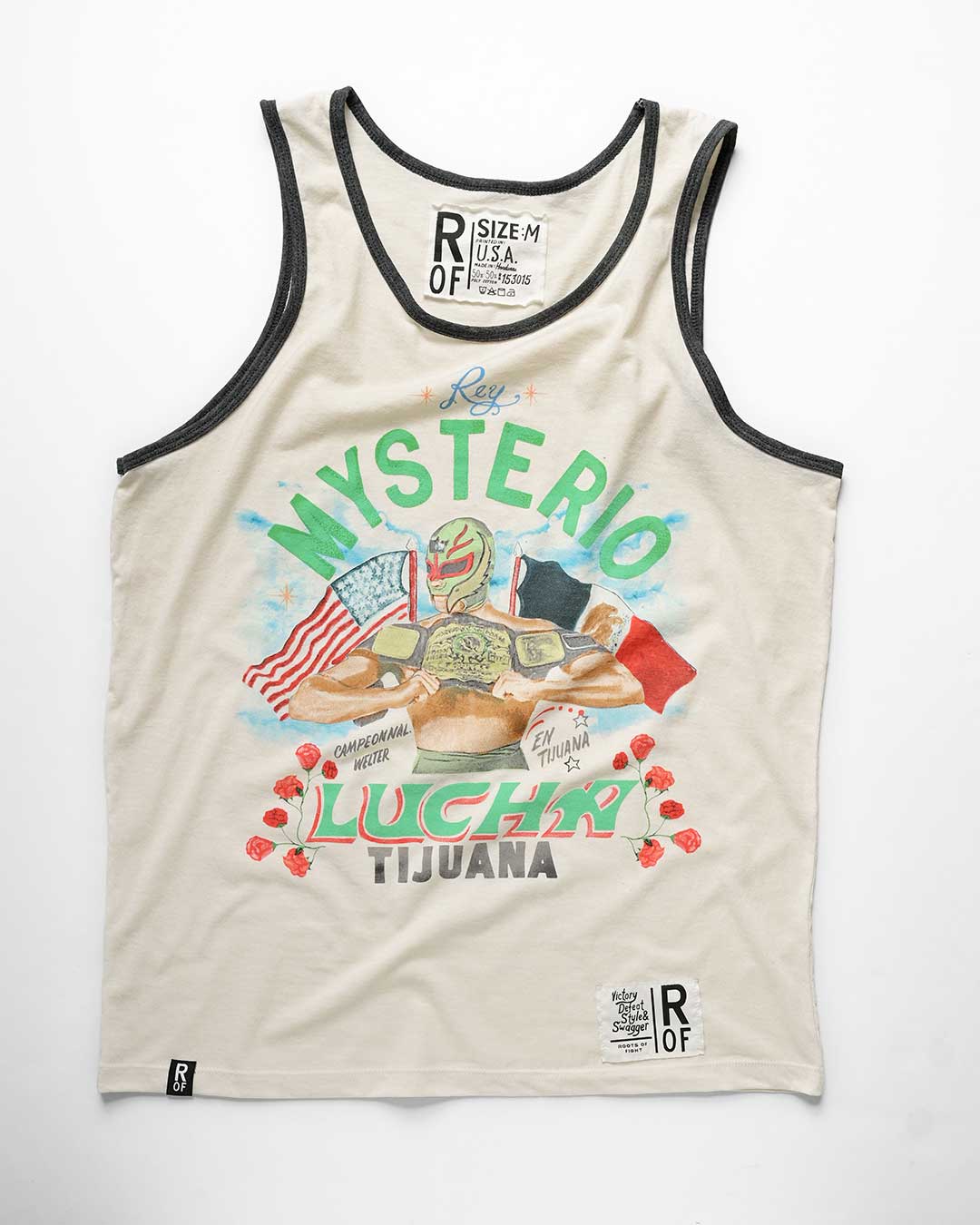 Rey Mysterio Lucha White Tank - Roots of Fight Canada