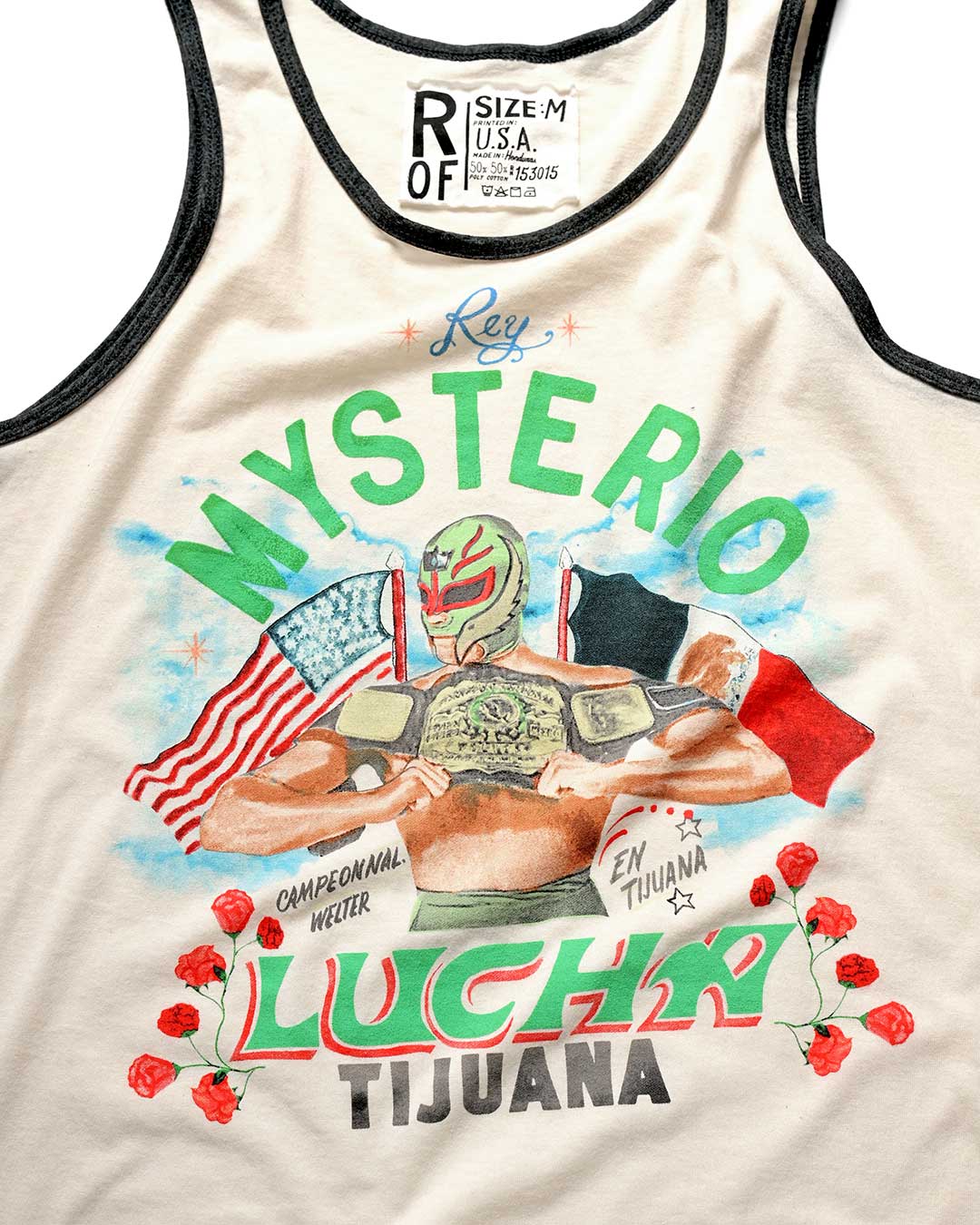 Rey Mysterio Lucha White Tank - Roots of Fight Canada