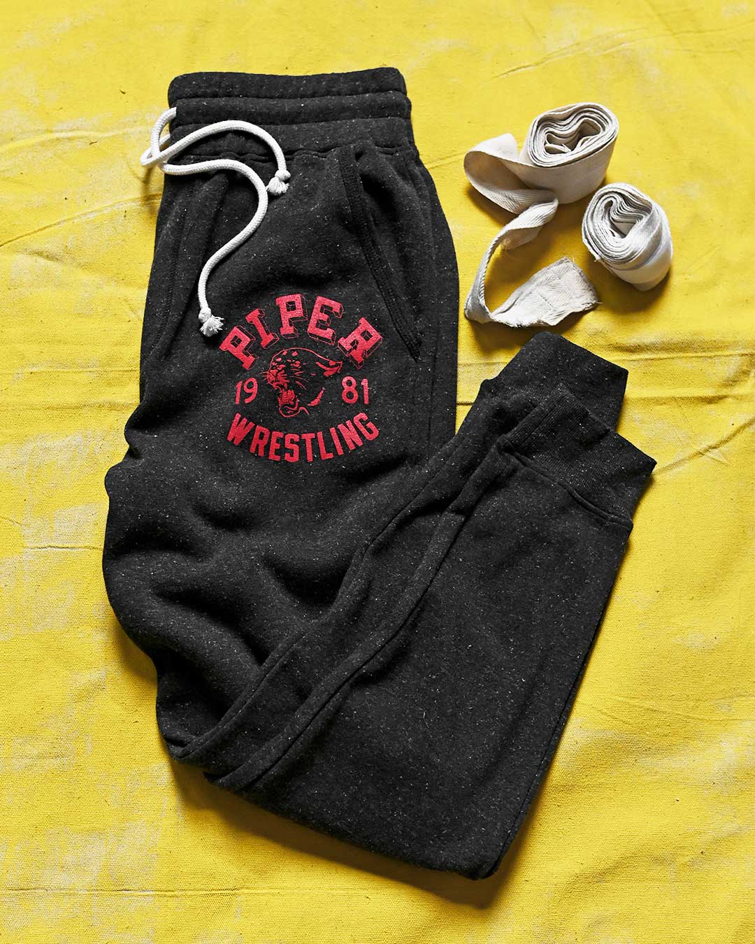 Rowdy Roddy Piper 1981 Black Sweatpants - Roots of Fight Canada