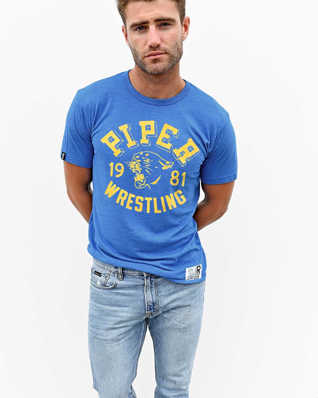 Rowdy Roddy Piper 1981 Blue Tee - Roots of Fight Canada