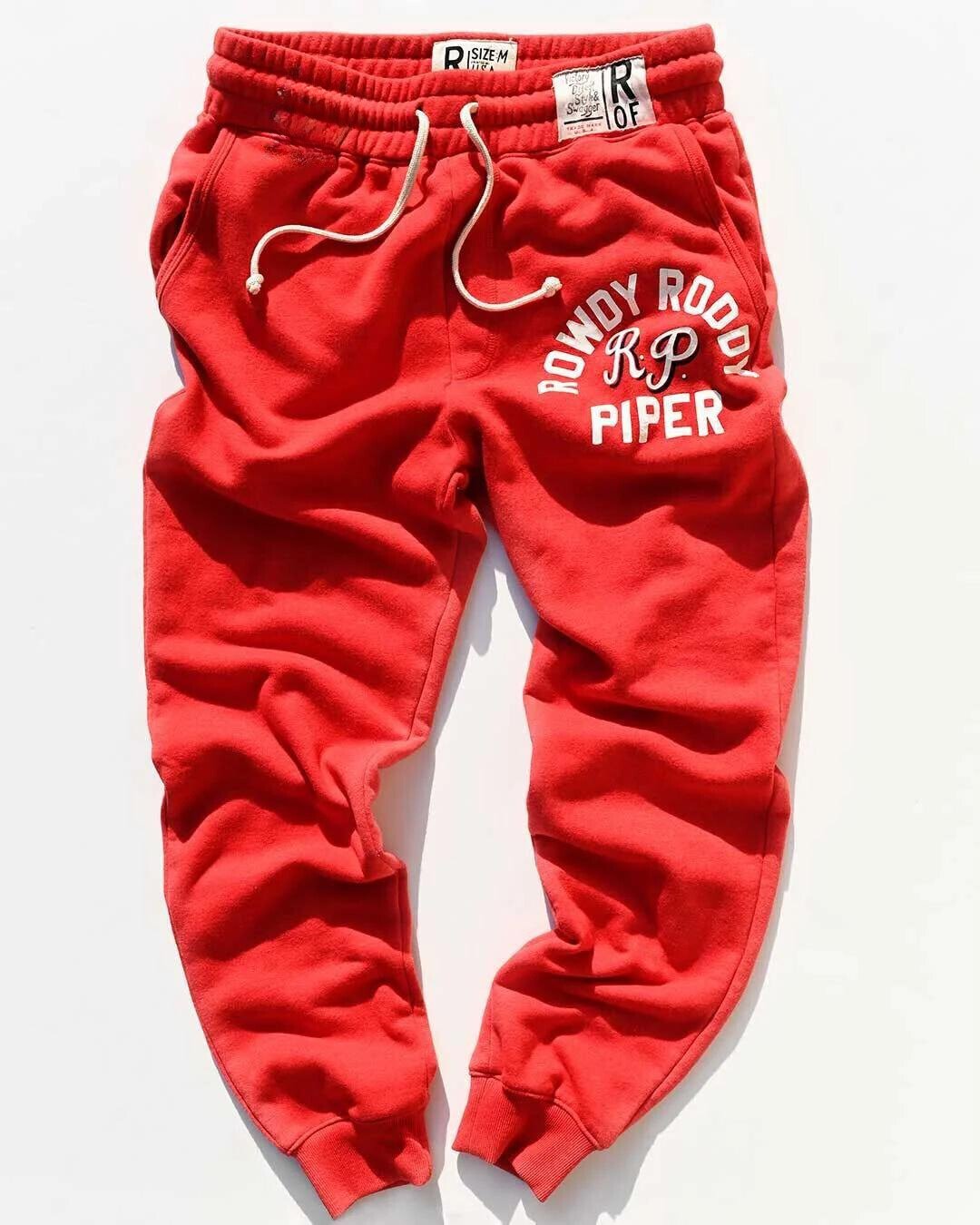 Rowdy Roddy Piper Red Sweatpants - Roots of Fight Canada