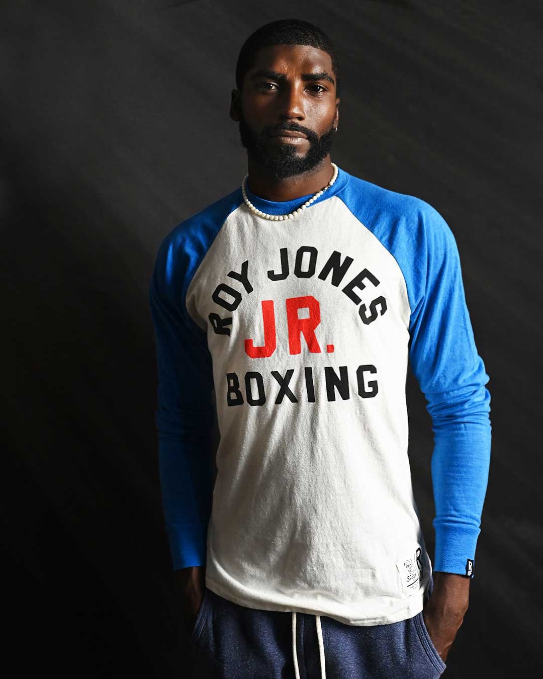 Roy Jones Jr. Boxing Blue Raglan - Roots of Fight Canada