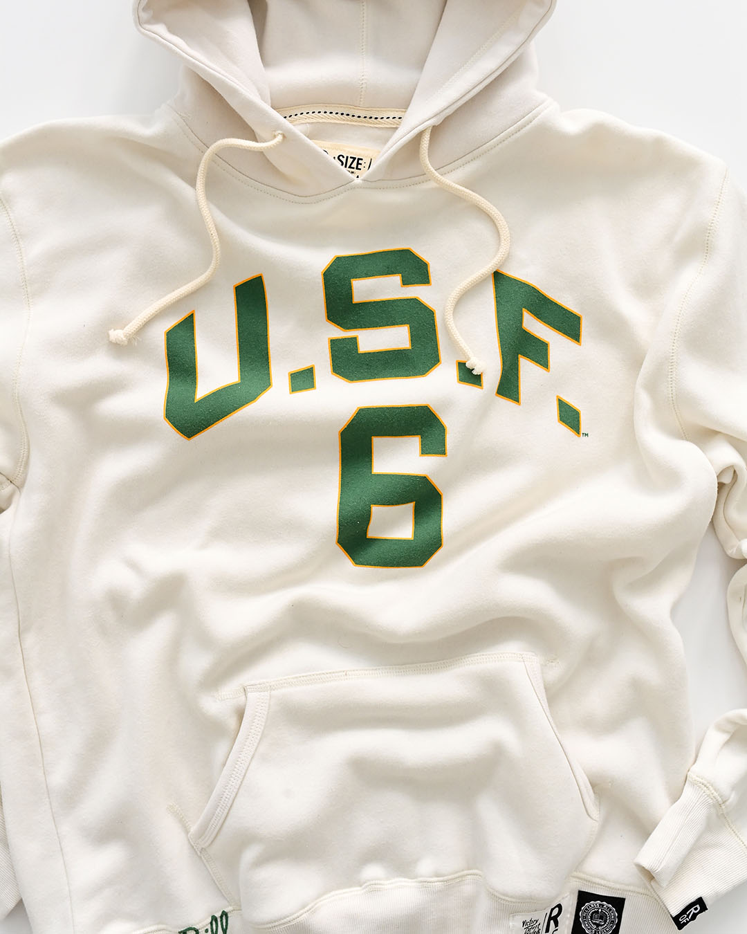 USF - Bill Russell #6 White PO Hoody - Roots of Fight Canada